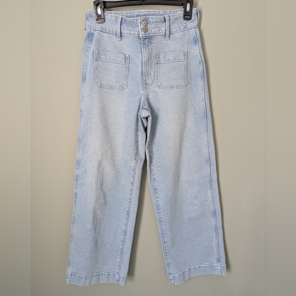Old Navy Sky-Hi Wide Leg Jeans in Light Blue 2 Petite